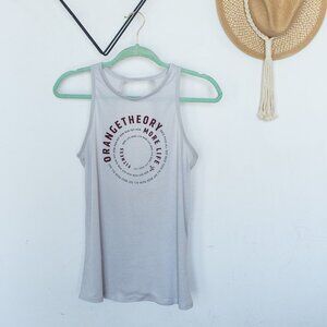 Orangetheory OTF // Light Grey Racerback Tank w/ Burgundy Text - Keyhole Back